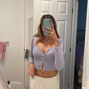 brandy melville lavender cropped cardigan